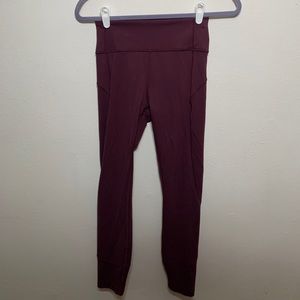 Burgundy Lululemon leggings